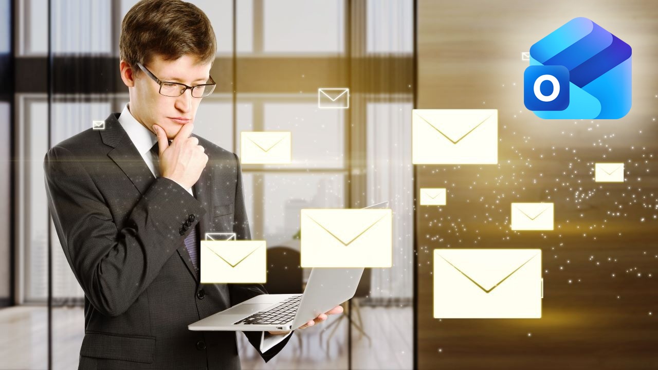 Business man thinking about his email signature
